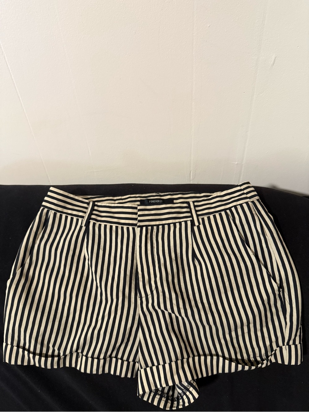 Forever 21 Black and White Striped Womens Shorts